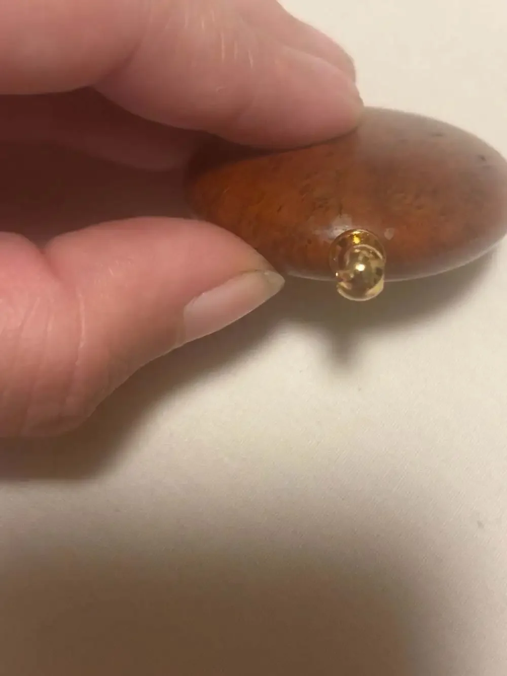 Vintage Hand-Turned Wood Burl Pendant or Desk Clock